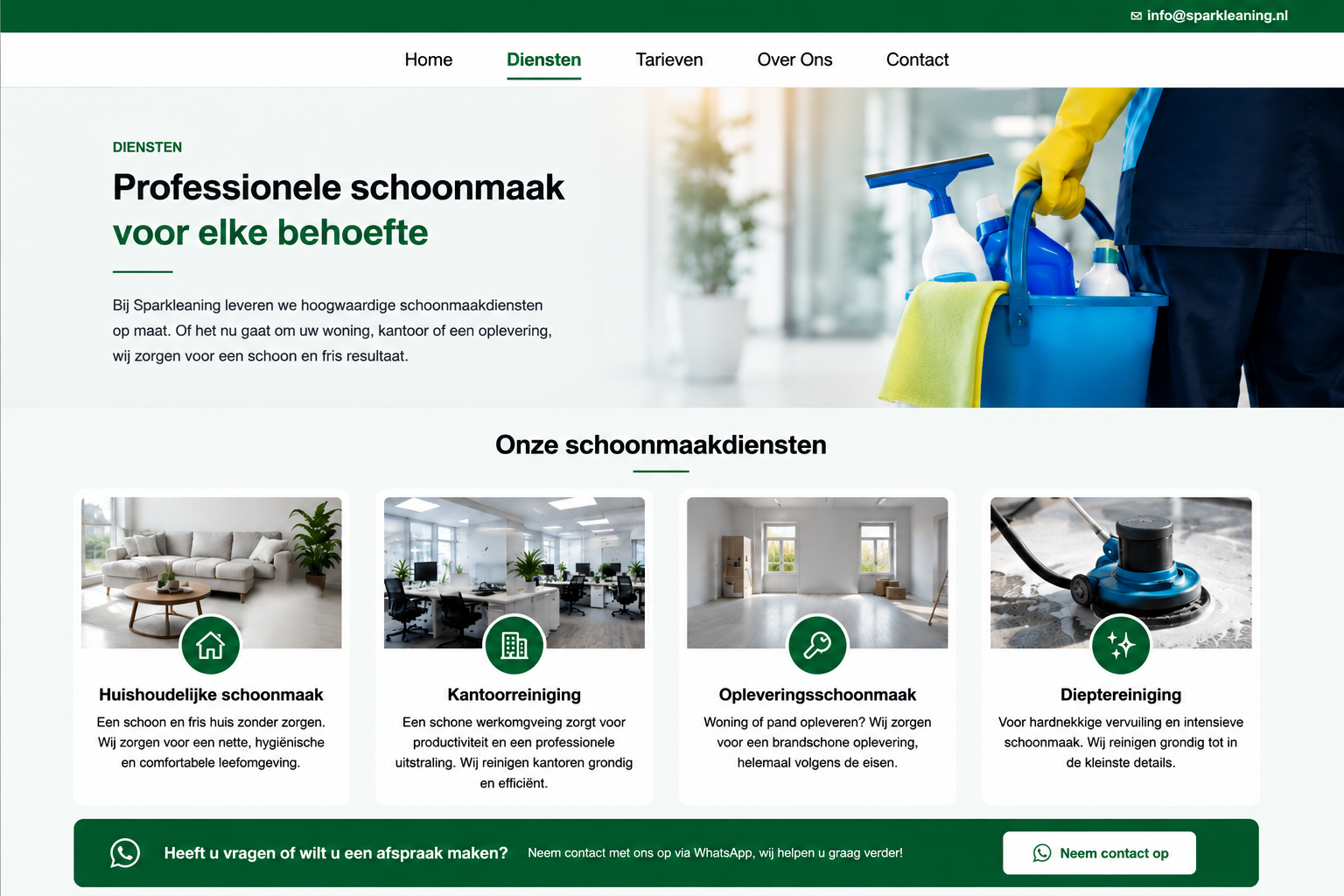 Diensten pagina